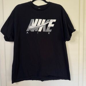 Nike Air Spell out Logo T Shirt Men's XL Black Y2K Sportswear Hip Hop ::GILDAN::